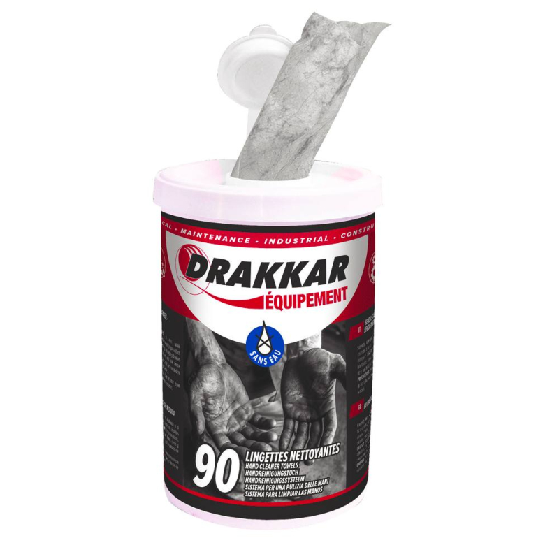 Pot de 90 lingettes nettoyantes mains | Drakkar