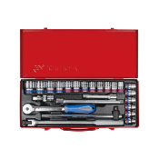 Coffret de douilles mtriques et accessoires 1/2" - 24 pices | KING-TONY