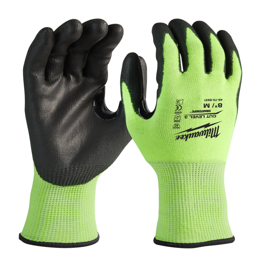 Gants anti-coupure haute visibilité Hi-Vis niveau 3 | Milwaukee