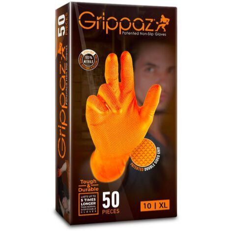 50 gants jetables nitrile orange | GRIPPAZ